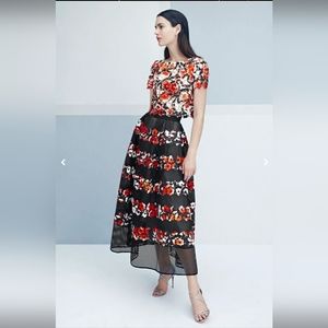 NWT Sachin & Babi North long skirt sz 0 lace floral flowers